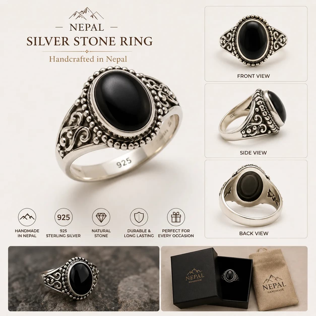 Silver Stone Ring