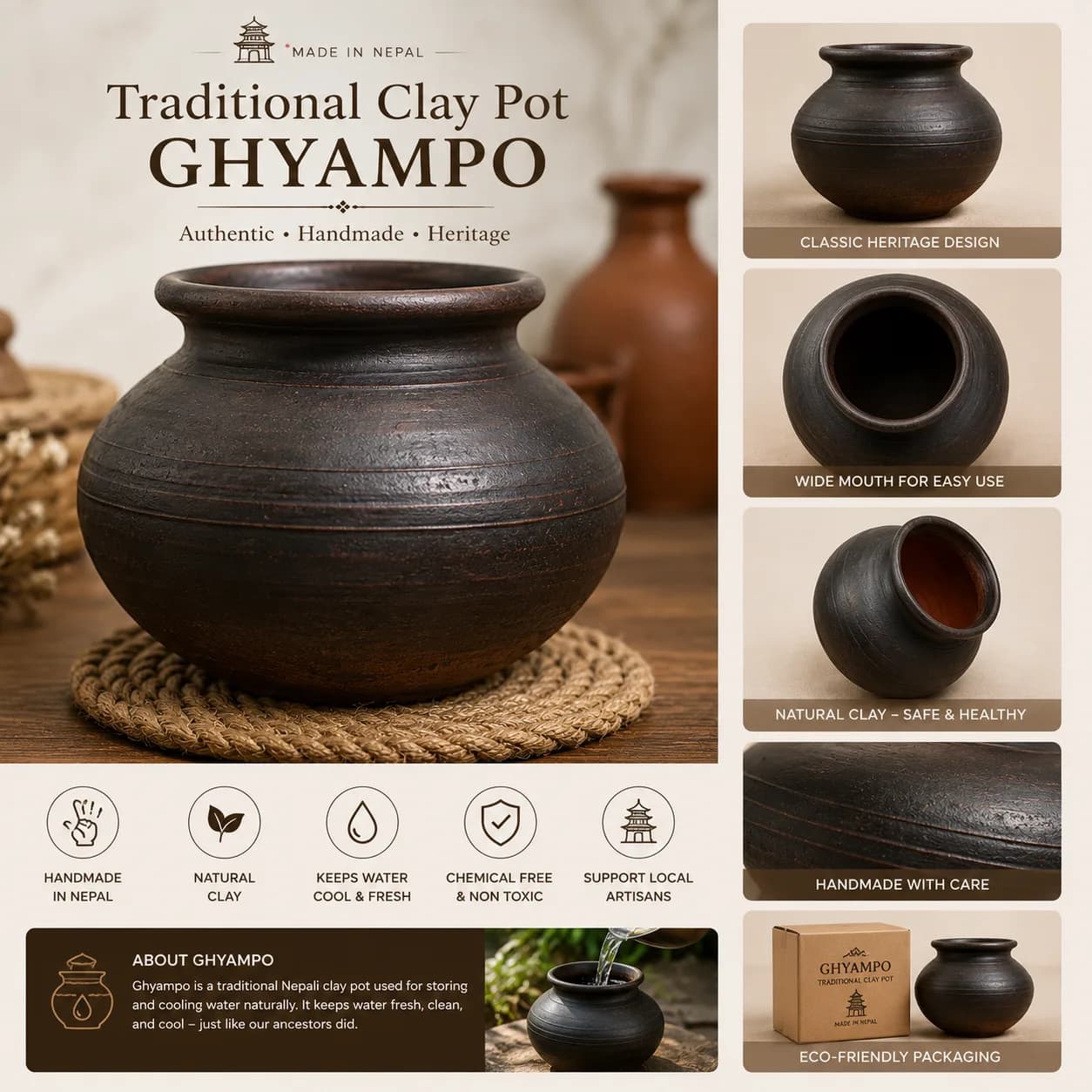 Traditional Clay Pot (Ghyampo)