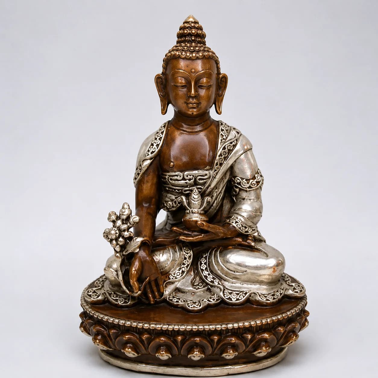 Antique Finish Buddha Copper Statue