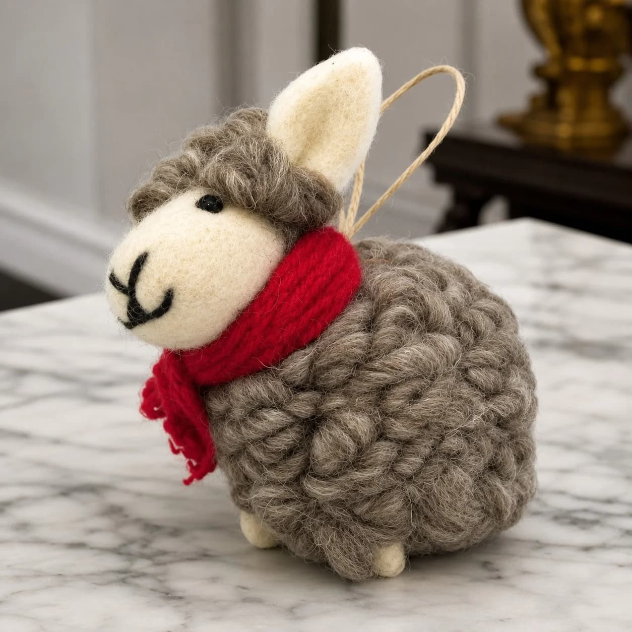 Brown Christmas Sheep Ornament