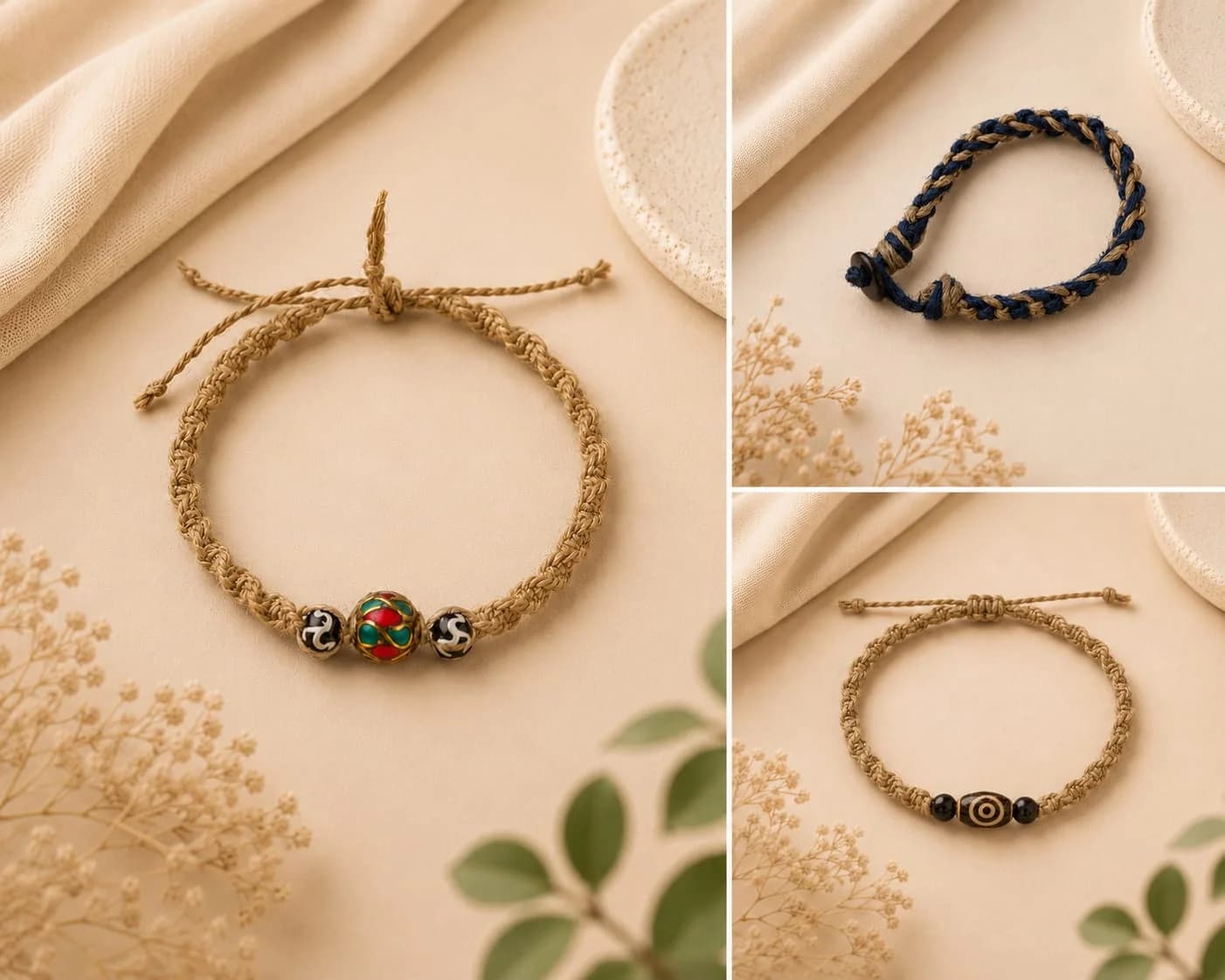 Handmade Natural Hemp Bracelets, from Kathmandu