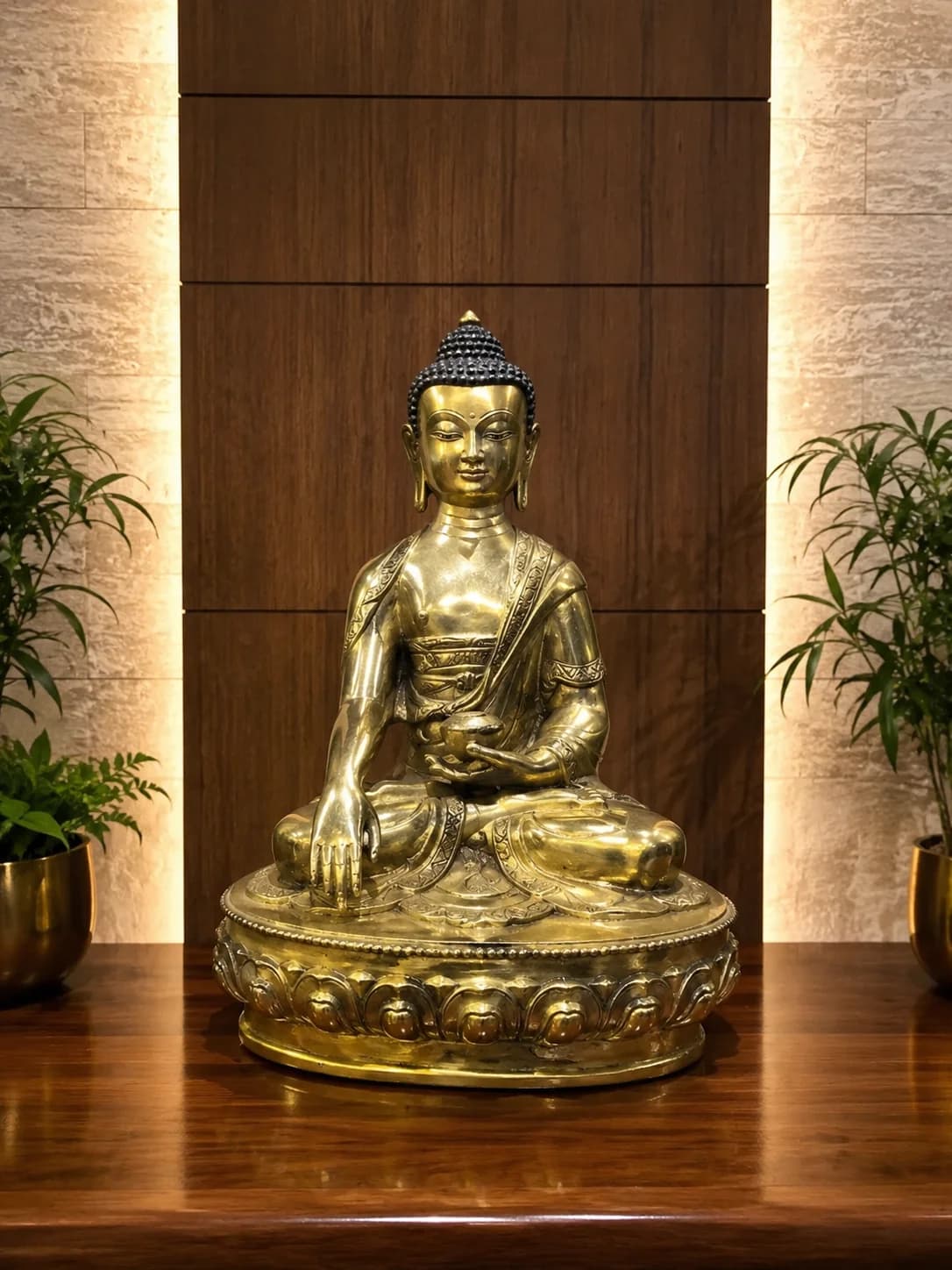 Brass Buddha Statue, 1.1 kg, from Bhaktapur