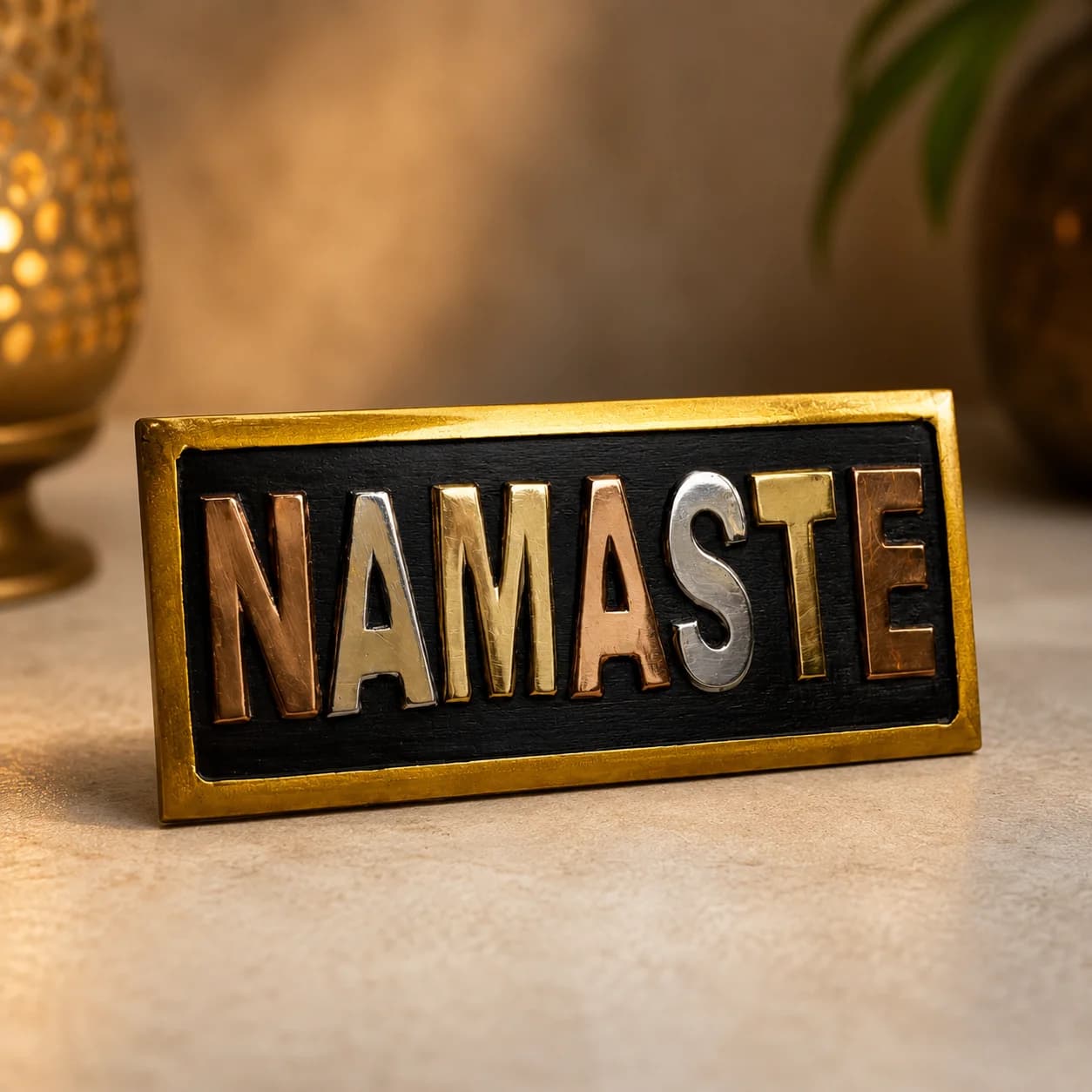 Handcrafted Wooden Namaste Plaque