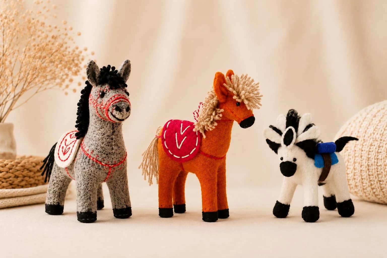 Handmade Felt Horse, 30g, from Kathmandu