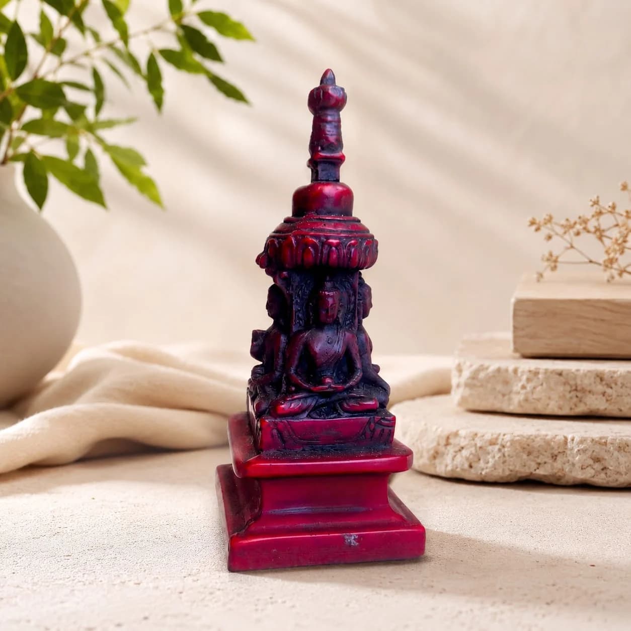 Four Faced Buddha Stupa (resin) 