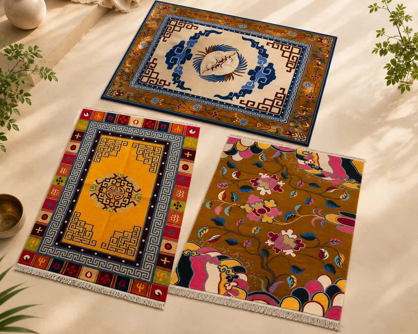 Tibetan Medallion & Geometric Rugs