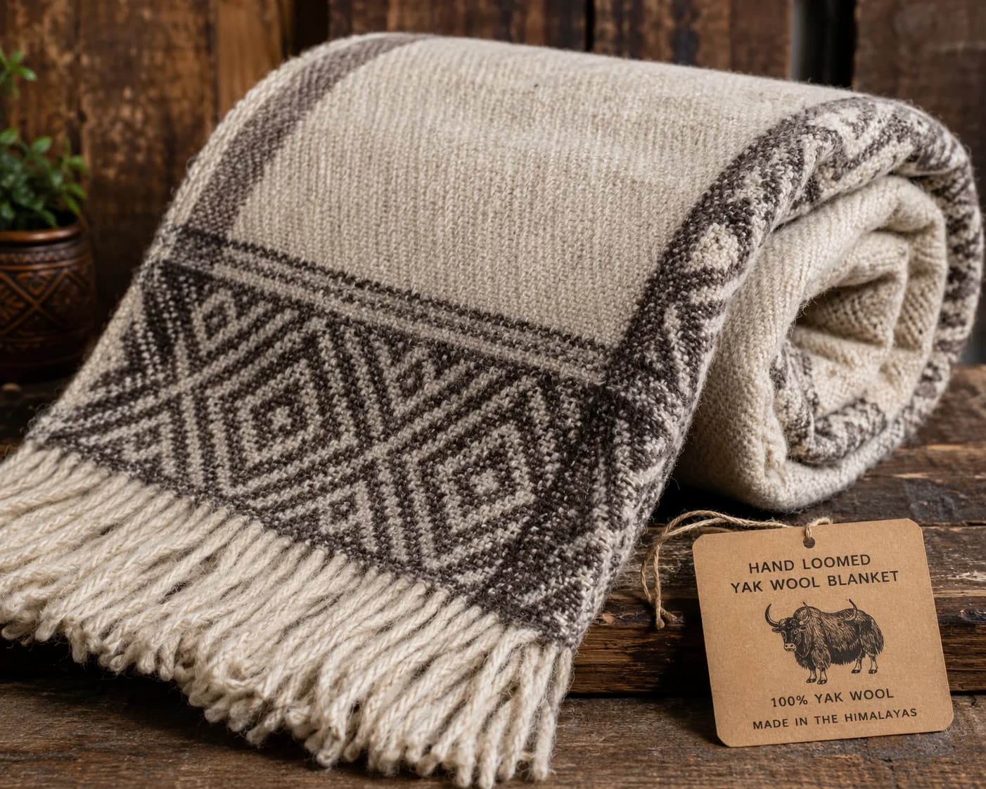  Hand loomed Yak Wool Blanket