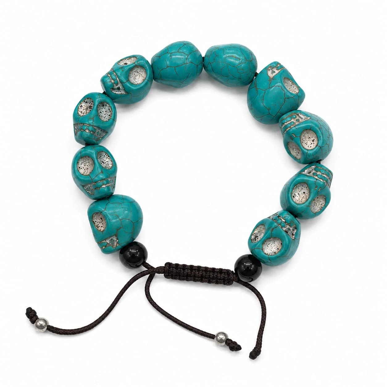 Turquoise's Skull Carved Bracelet