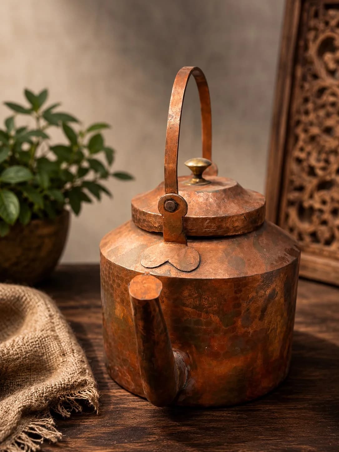 Handmade copper kettle