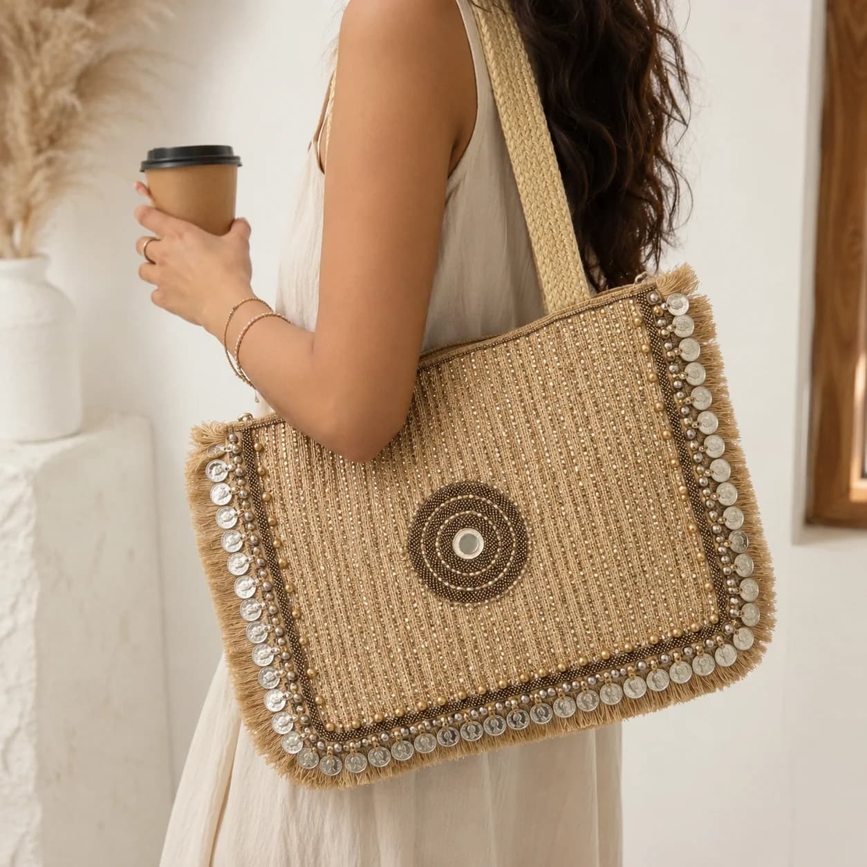 Artisanal Ladies Tote Jute bag