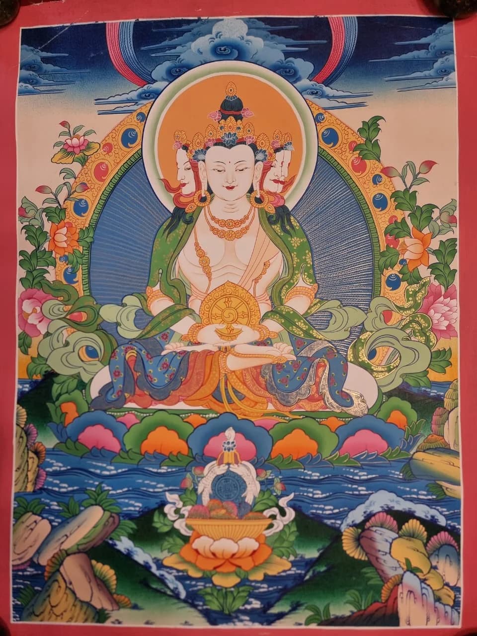Vairochana Buddha (Nampar Nangdze) Thangka Painting || 46*60cm ||