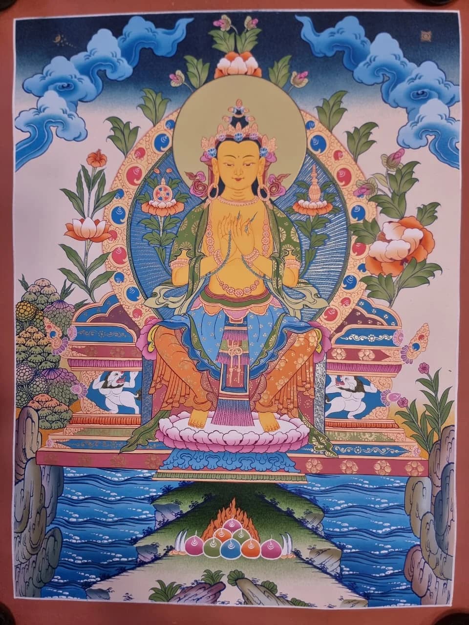 Maitreya Buddha (Jampa) Thangka Painting || 46*60cm ||