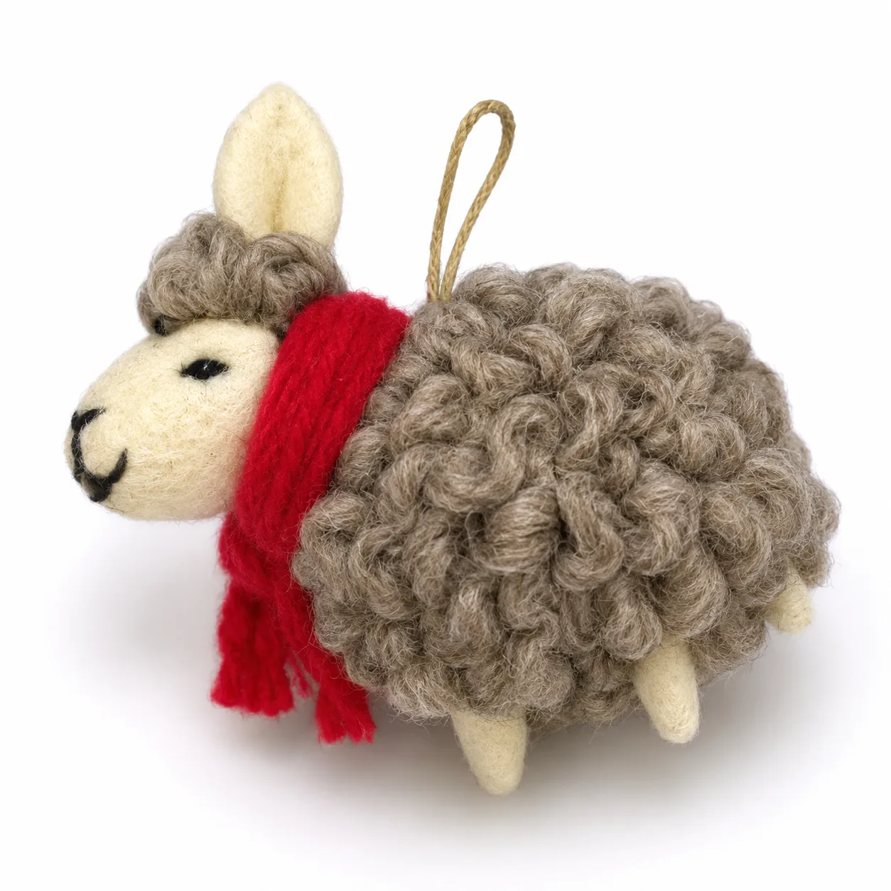 Brown Christmas Sheep Ornament