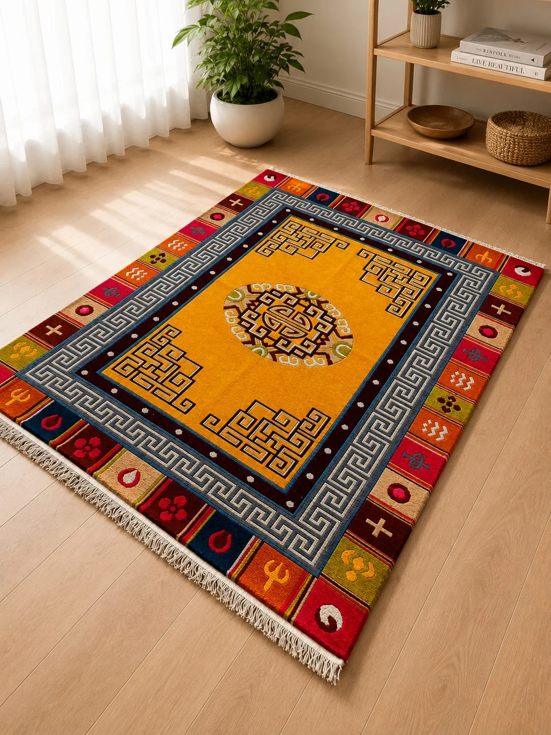 Tibetan Medallion & Geometric Rugs view 6