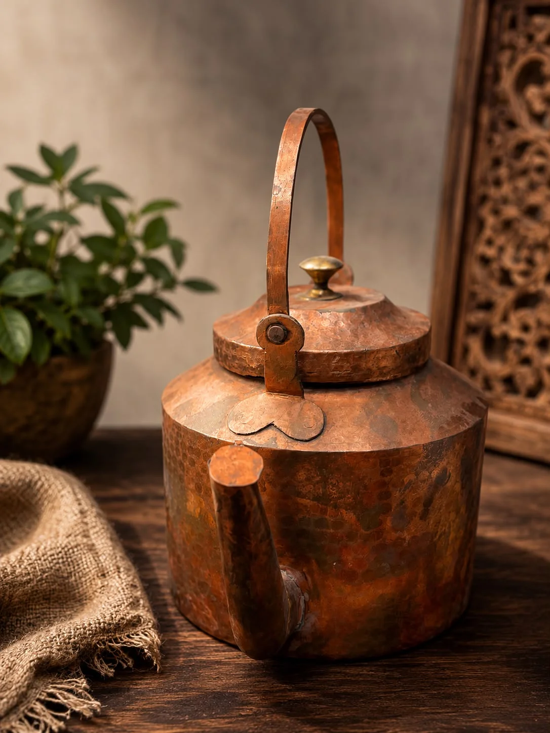 Handmade copper kettle