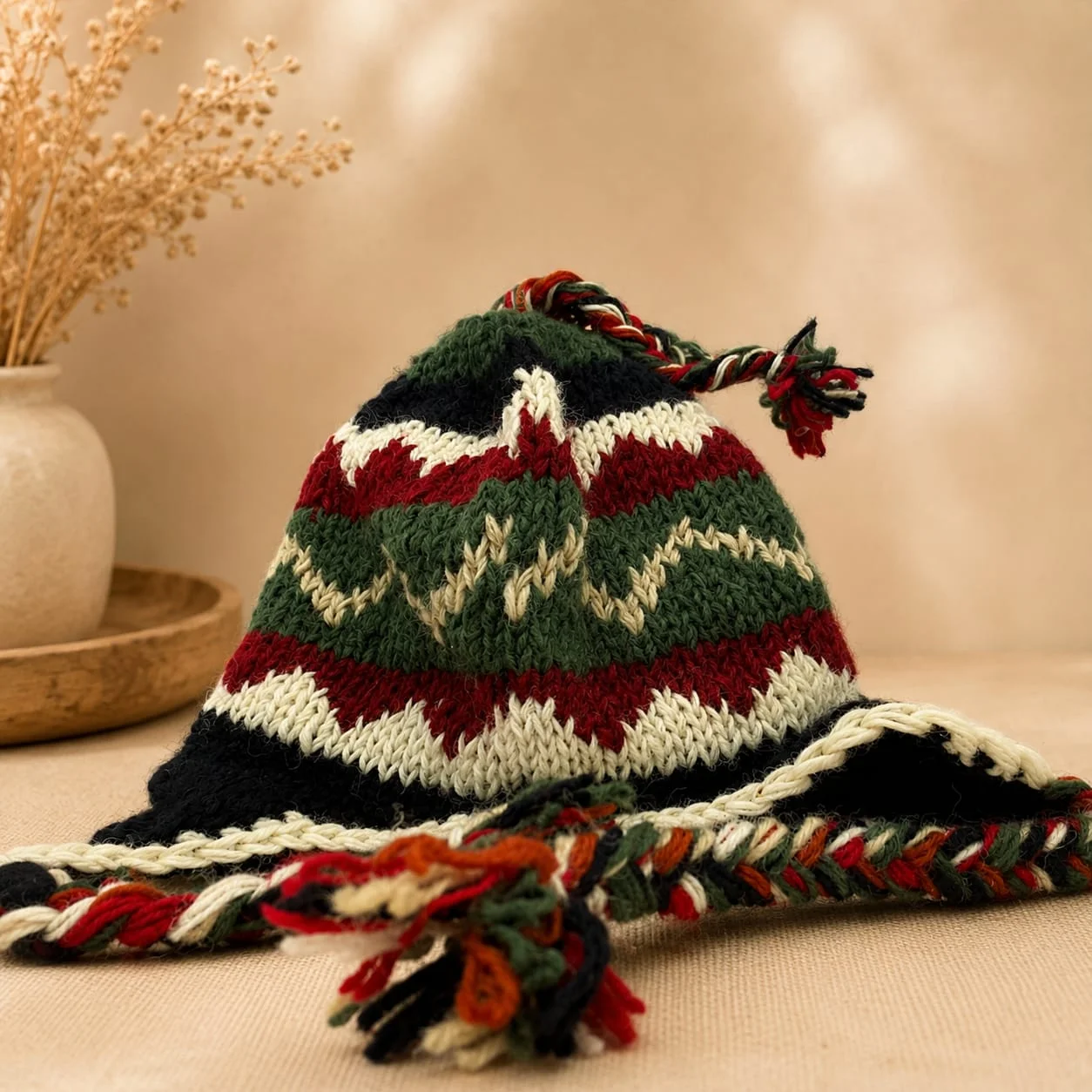Knitted Nepali Woolen Hat view 2