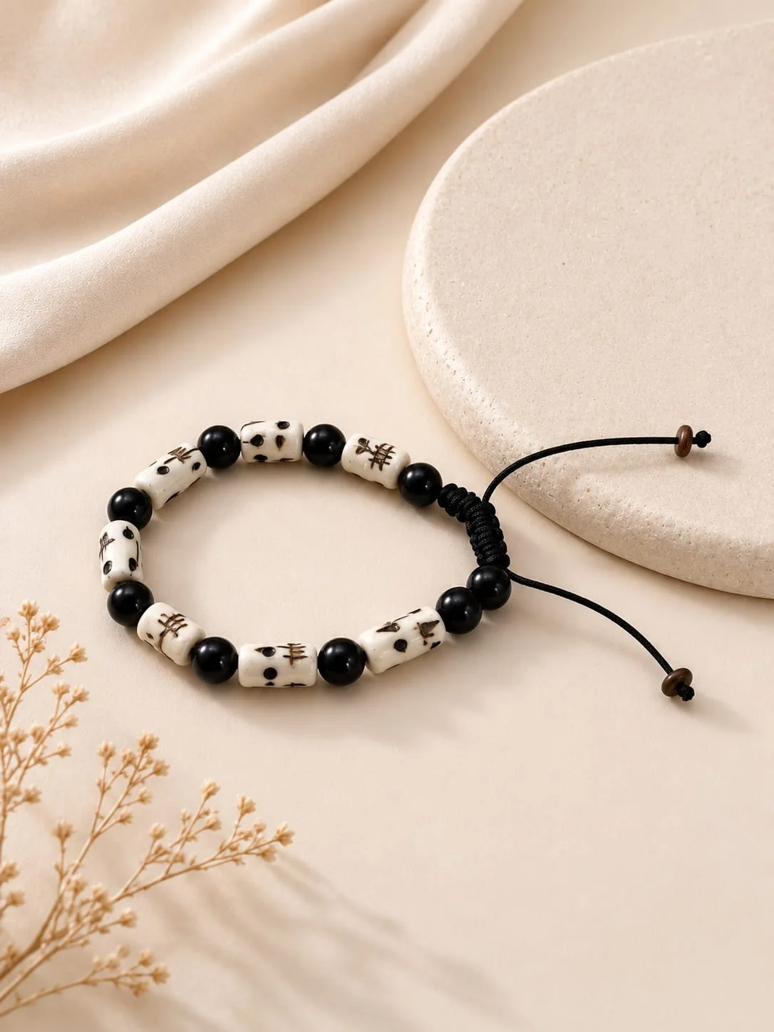 Handmade Yak Bone Skull Faced Bracelet view 2
