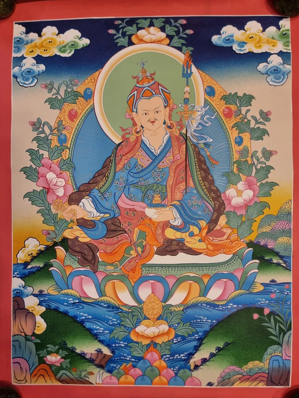 Guru Padmasambhava (Rinpoche) Thangka Painting || 46*60cm ||