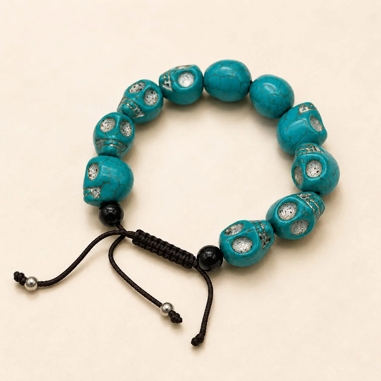 Turquoise's Skull Carved Bracelet view 4