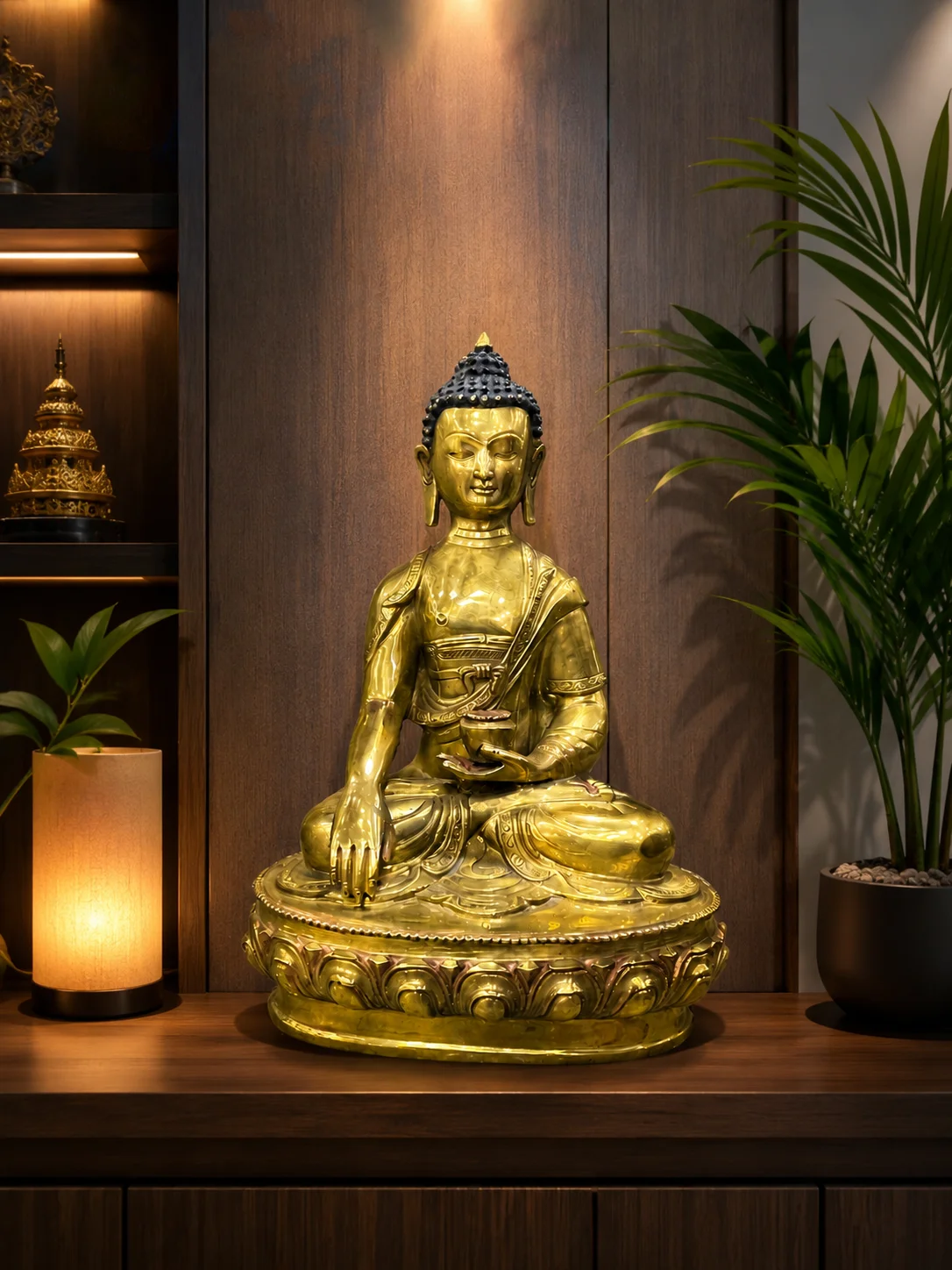 Handcrafted Buddha Statue (Copper & Brass)
