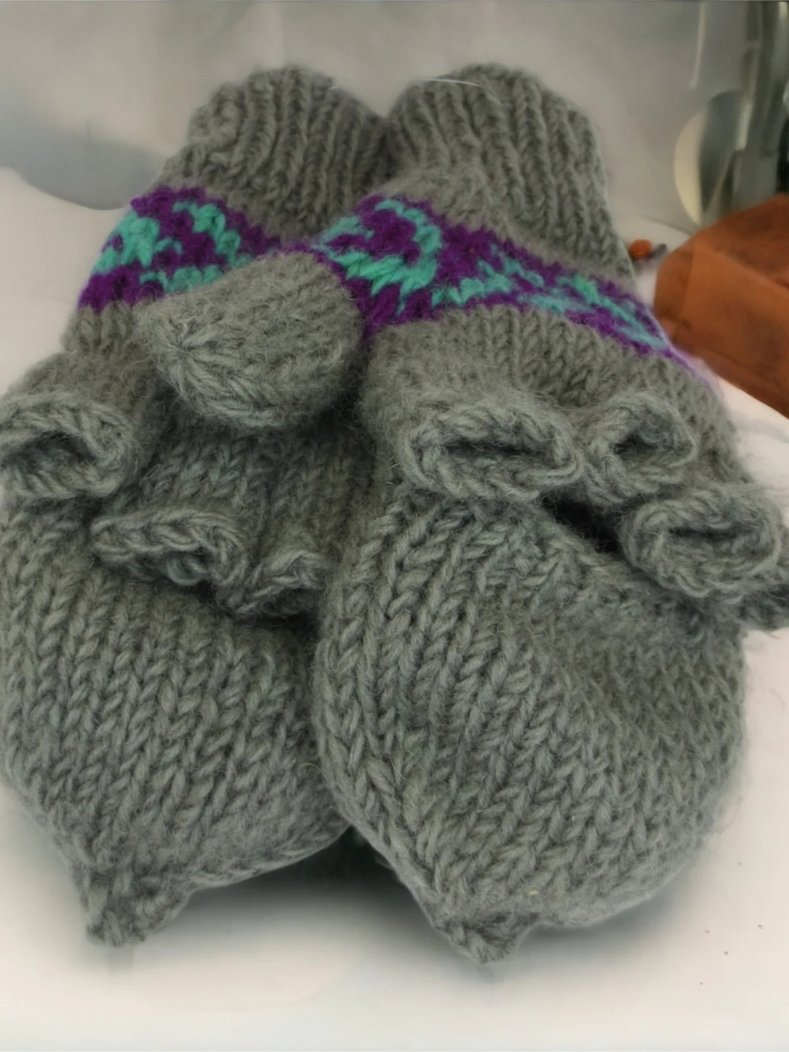 Foldable 2 In 1 Woolen Gloves view 2