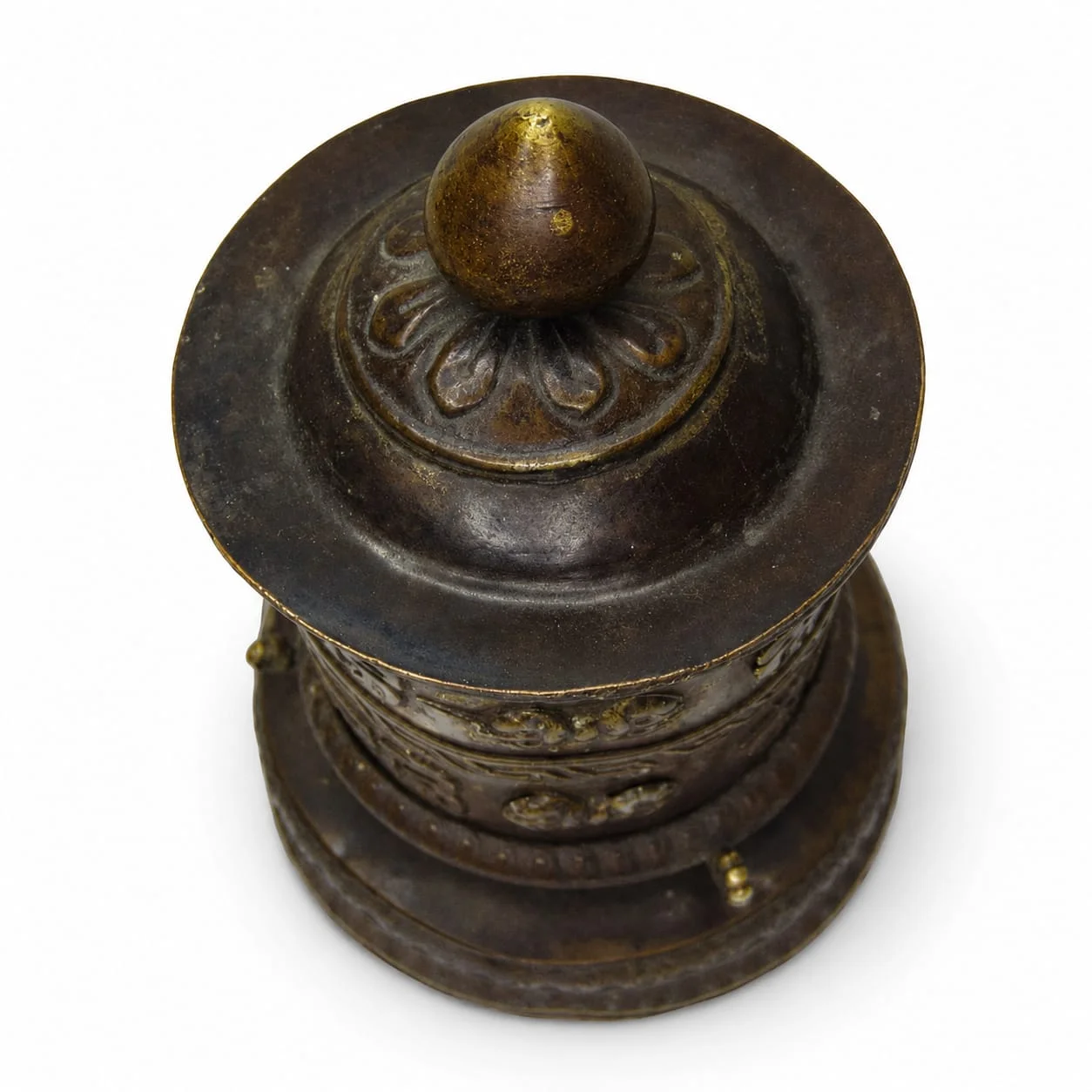 Antique Copper Prayer Wheel view 2