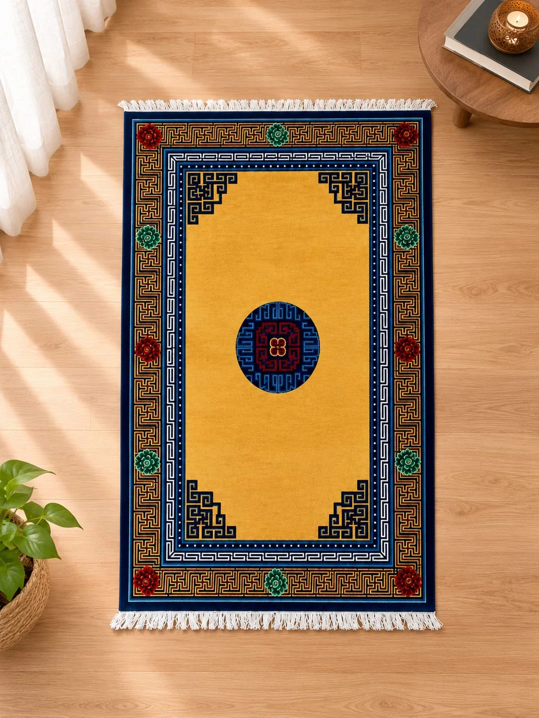 Hand-knotted Tibetan Medallion
