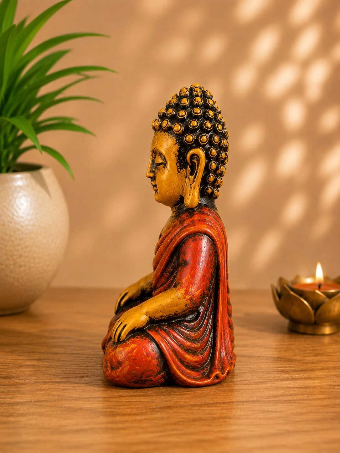 Handcrafted Resin buddha view 4