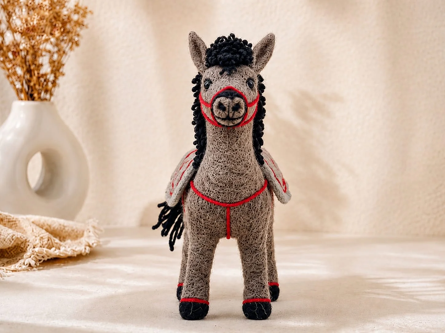 Handmade felt horse