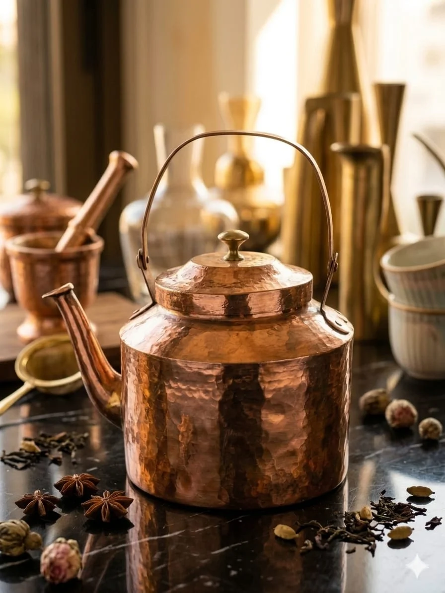 Handmade copper kettle view 3
