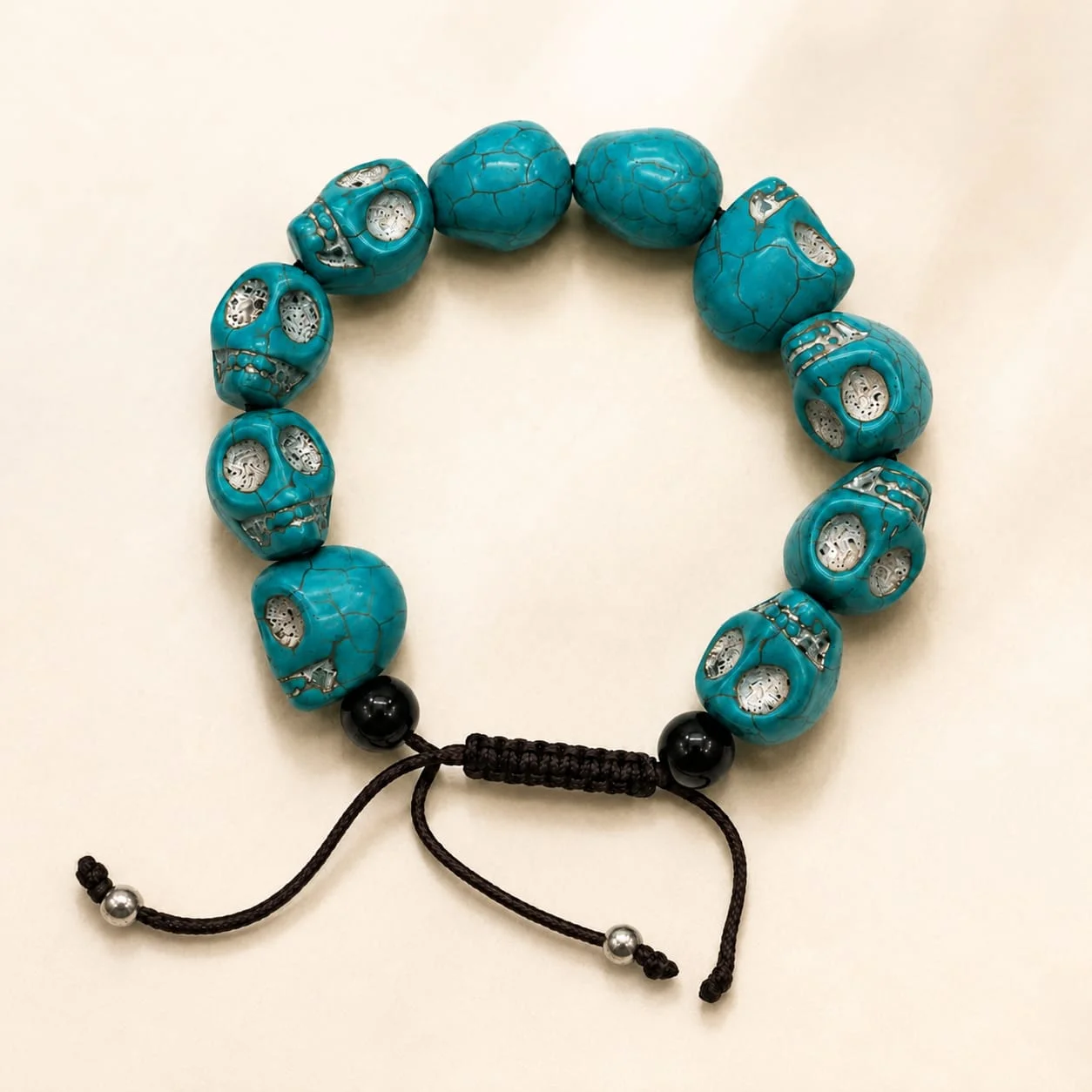 Turquoise's Skull Carved Bracelet view 3