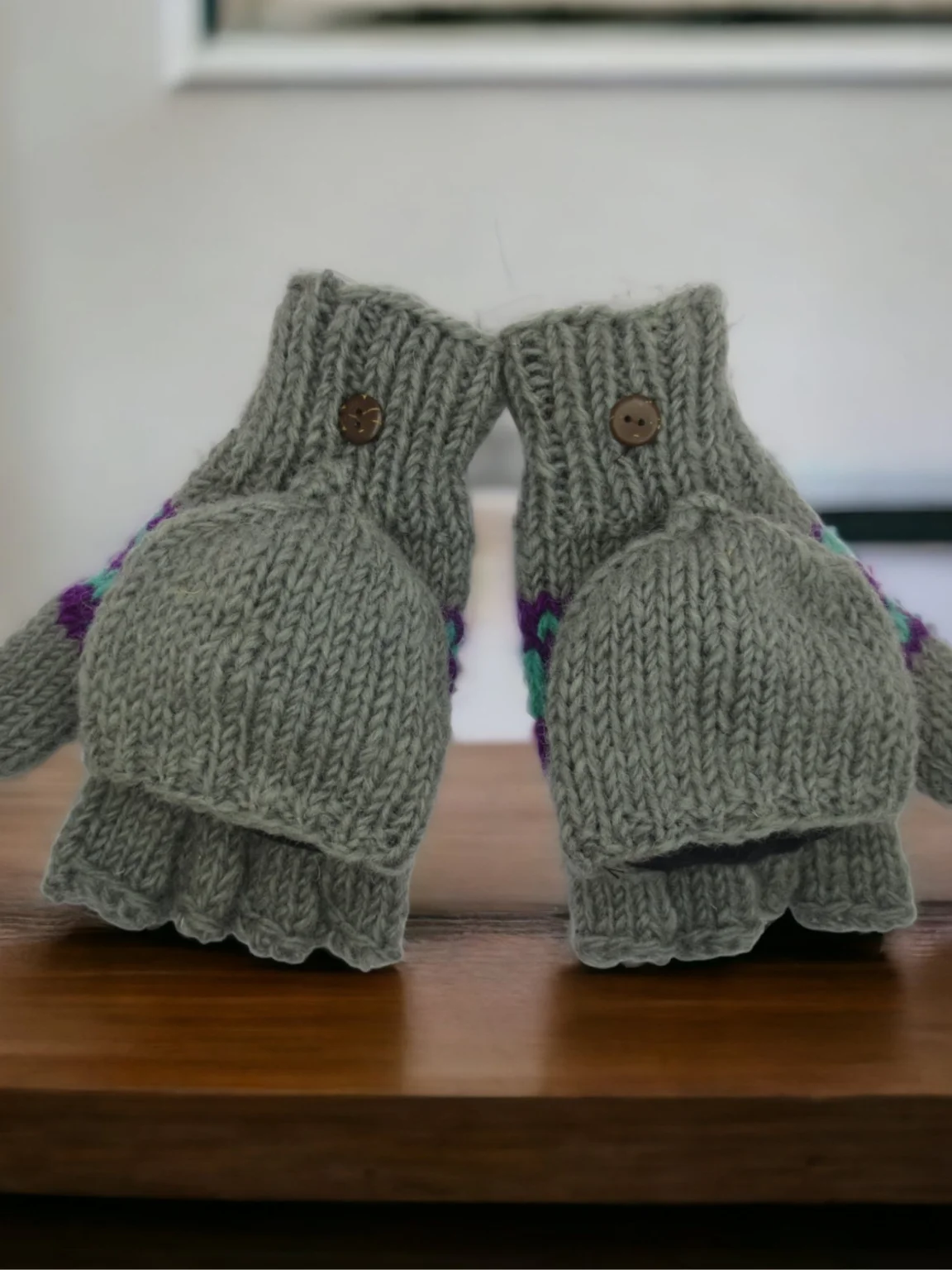 Foldable 2 In 1 Woolen Gloves view 3