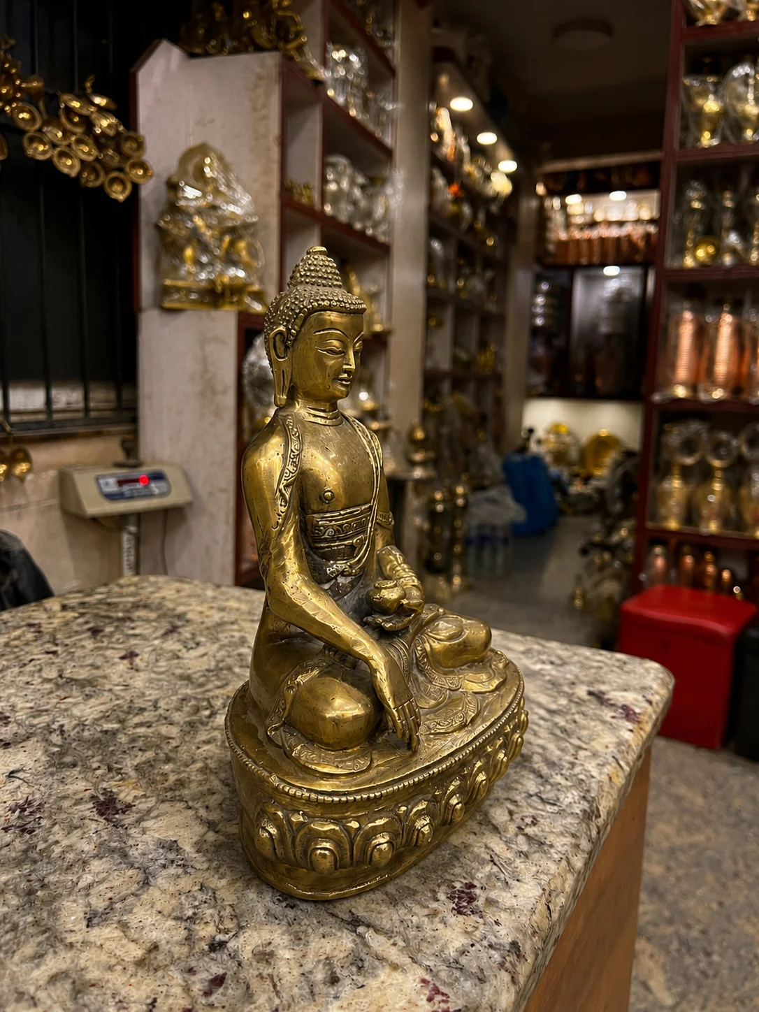 Brass Buddha Statue view 2