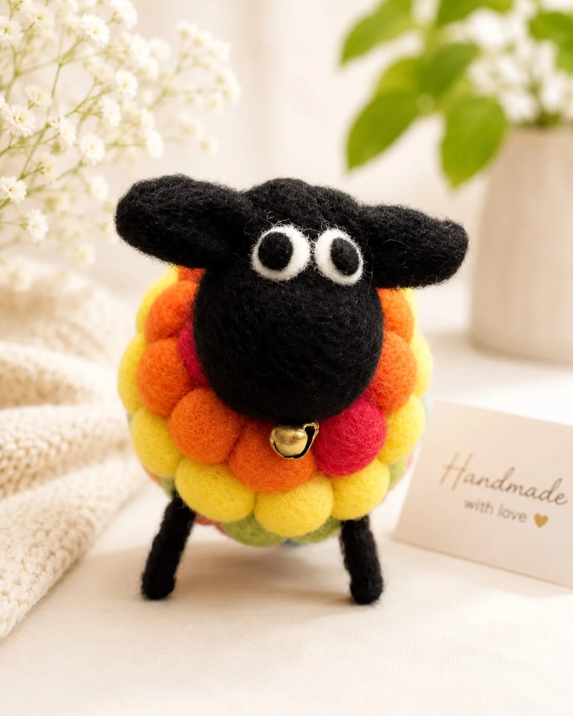 Handmade Felt Sheep view 2