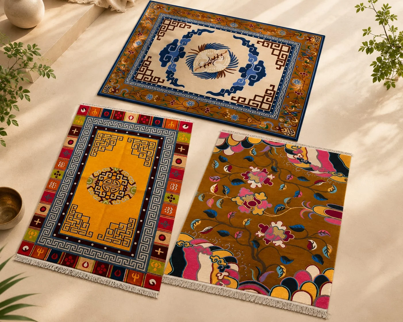 Tibetan Medallion & Geometric Rugs
