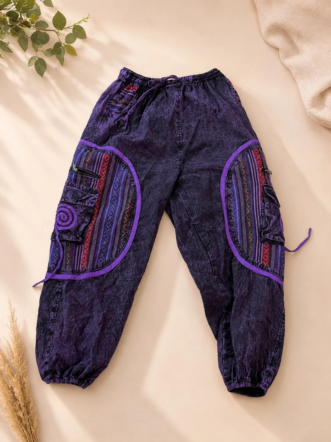 Cotton Patchwork Unisex Trousers view 2