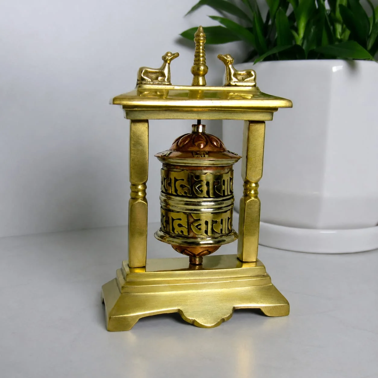 Tibetan Deer Prayer Wheel view 2
