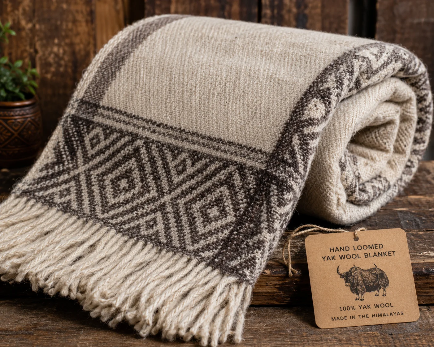 Hand loomed Yak Wool Blanket