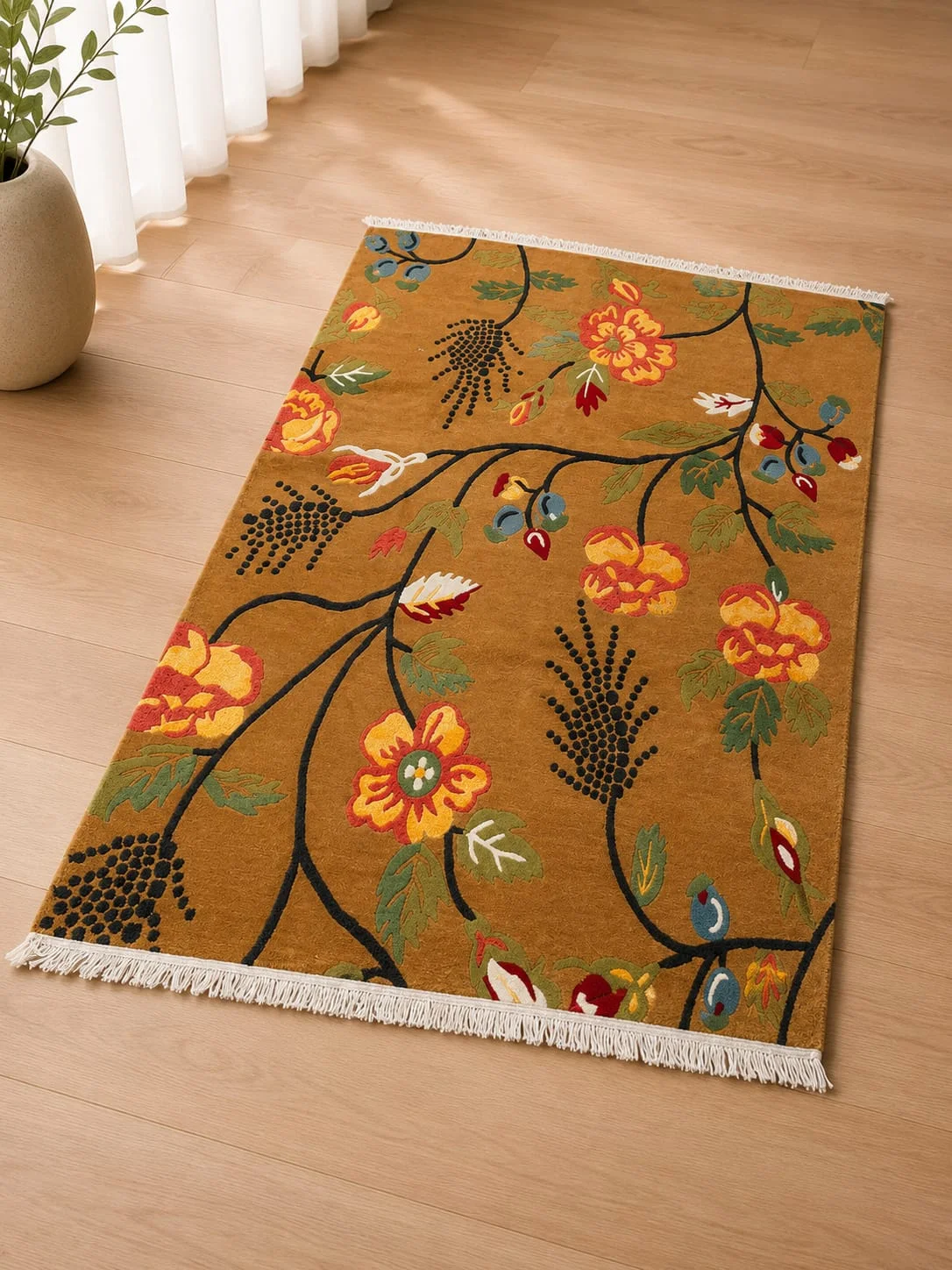 Hand-Knotted Himalayan Wool Rugs - Floral & Medallion Collection view 2
